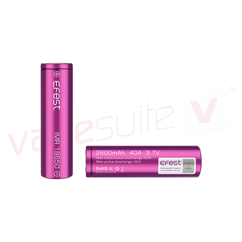 Product Image Of IMR 18650 2600mAh 40A Flat Top Battery by Efest